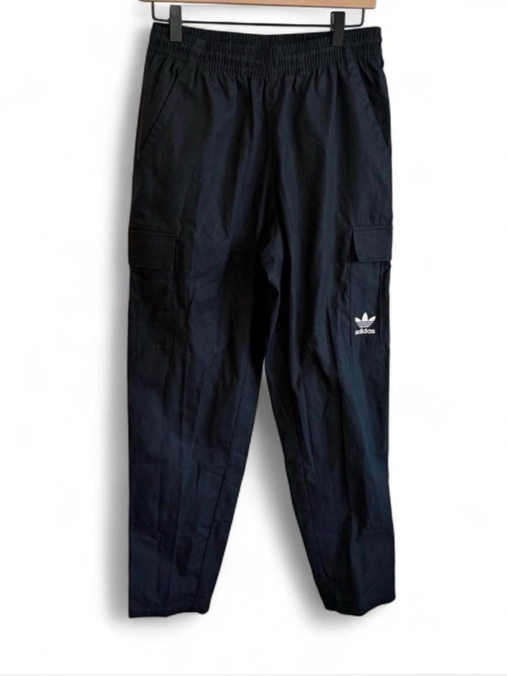adidas Black Trefoil Elastic Waist Track Pants